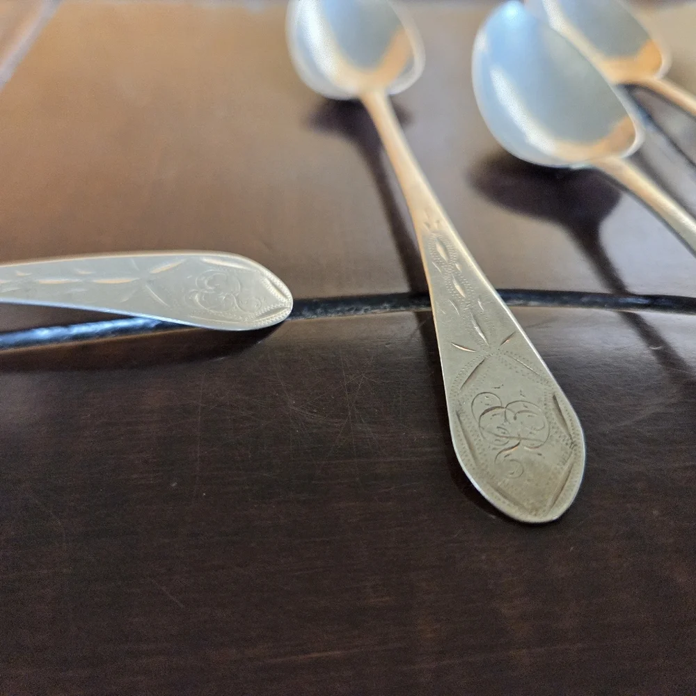 L Sayre Coin Silver Teaspoons (6)